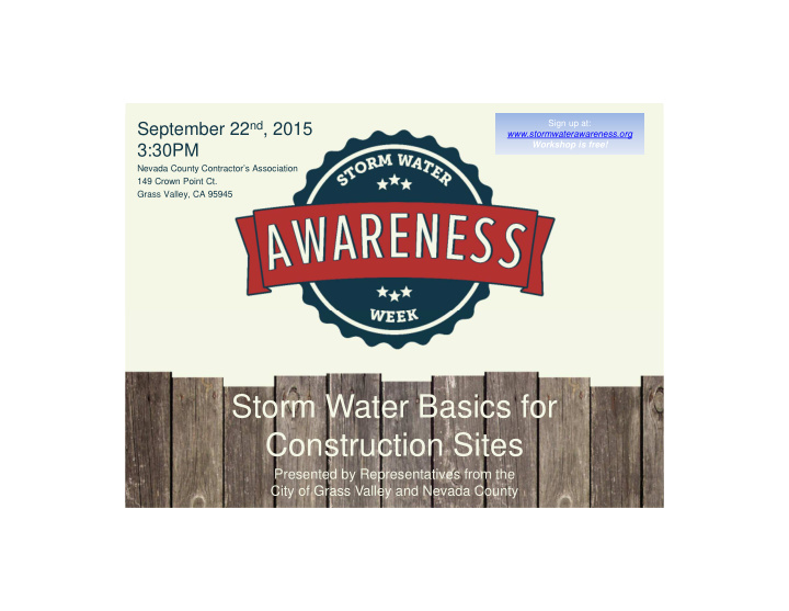 storm water basics for construction sites