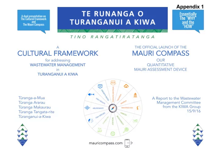 cultural fr l framewo work mauri comp ma ompass