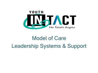 Model of Care  Leadership Systems &amp; Support  Youth INtact is delighted to share about our