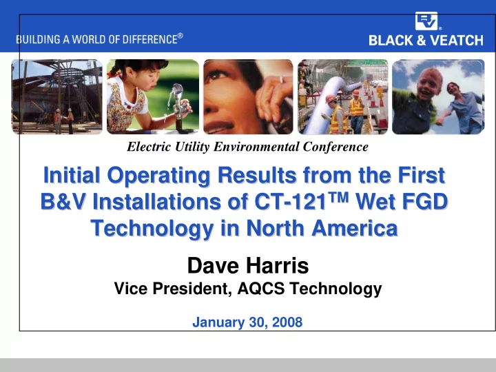 initial operating results from the first initial