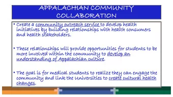 AP  APPALACHI  PALACHIAN  AN CO  COMMUN  UNITY  Y  CO  COLLABO  LLABORAT  RATIO  ION  Creat  ate