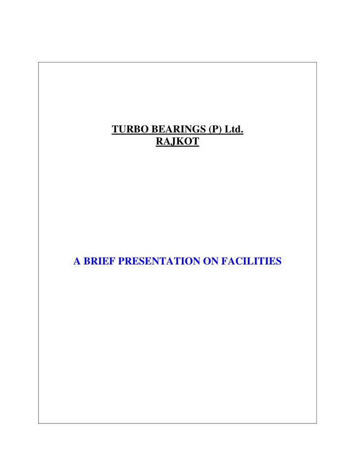 turbo bearings p ltd