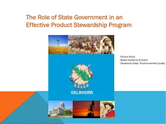 The R  The Role of Stat  le of State Go  e Government in  ernment in an  an  Ef  Effectiv  ctive Pr