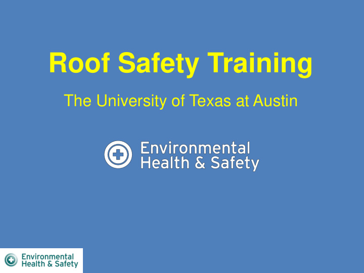 roof safety training