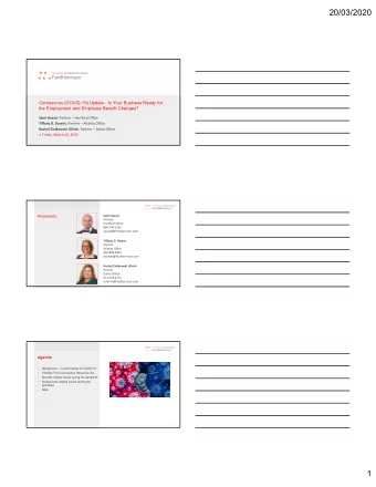 20/03/2020  Coronavirus (COVID-19) Update - Is Your Business Ready for  the Employment and Employee