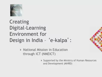 Creating  Digital-Learning  Environment for Design in India   e-kalpa  : 4 National