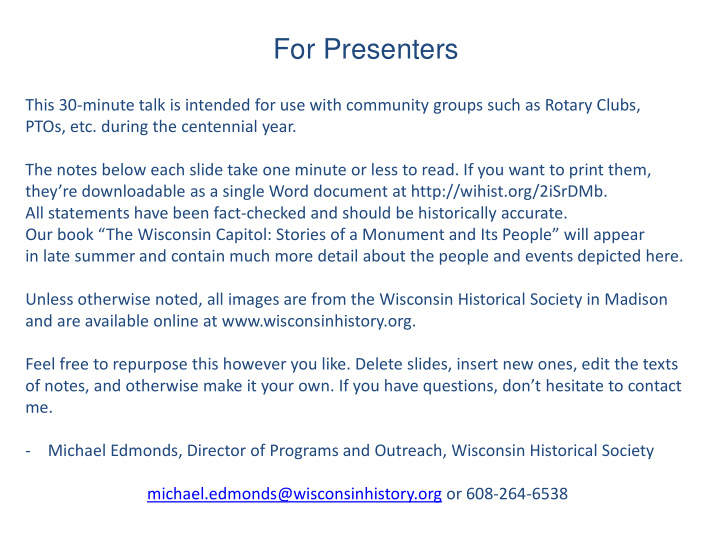 for presenters