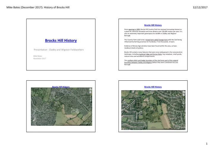brocks hill history