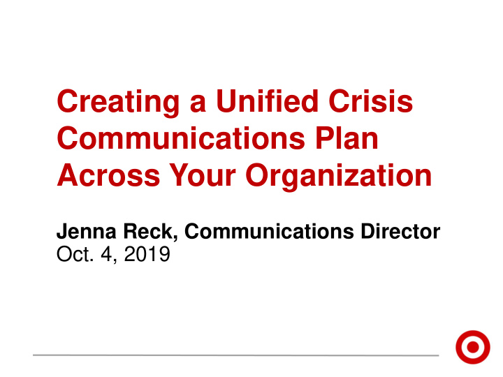 creating a unified crisis communications plan across your