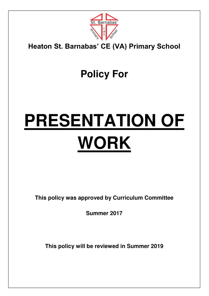 presentation of