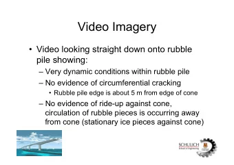 Video Imagery  Video looking straight down onto rubble  pile showing:  Very dynamic