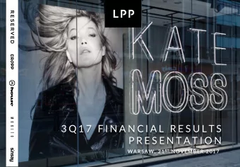 P R E S E N T A T I O N WARSAW, 21 ST NOVEMBER 2017  Disclaimer  This  is presentatio  ion (t (the