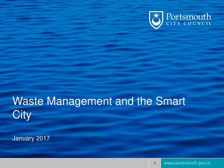 waste management and the smart city
