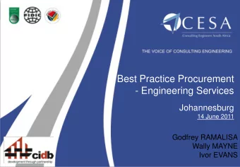 Best Practice Procurement  - Engineering Services  Johannesburg  14 June 2011  Godfrey RAMALISA