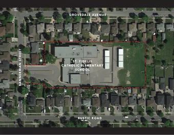 GROVEDALE AVENUE  BANNERMAN STREET  ST. FIDELIS  CATHOLIC ELEMENTARY  SCHOOL  RUSTIC ROAD  SPEC ED