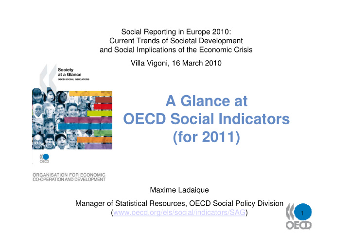 a glance at oecd social indicators for 2011