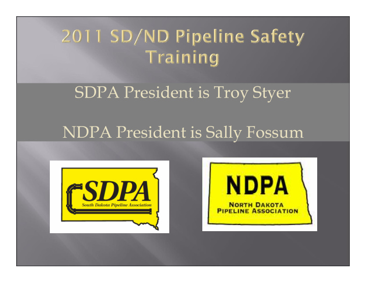 sdpa president is troy styer ndpa president is sally