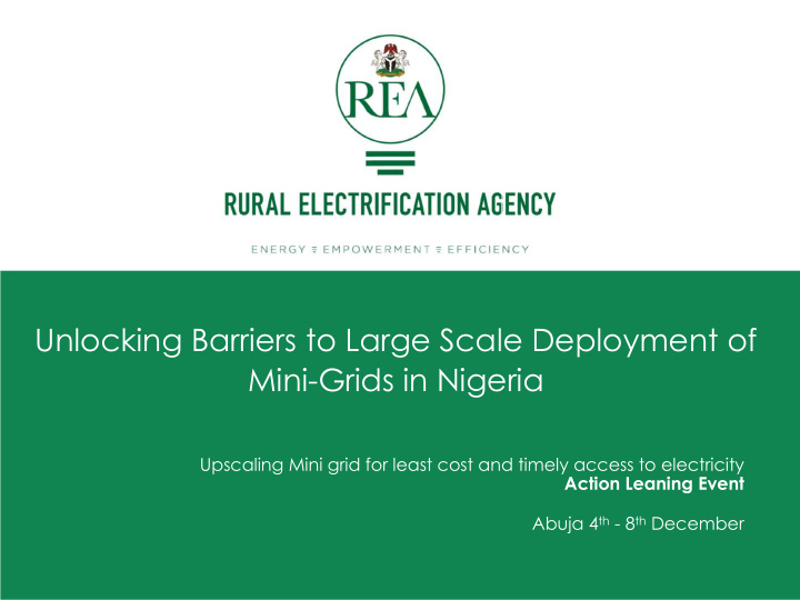 unlocking barriers to large scale deployment of mini