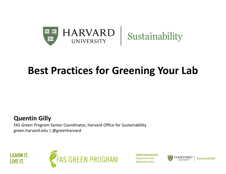 best practices for greening your lab