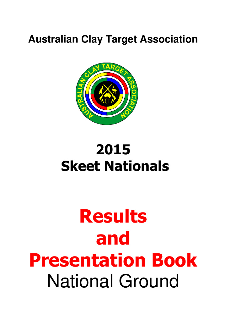 results and presentation book national ground contents