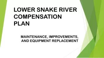 LOWER SNAKE RIVER  COMPENSATION  PLAN  MAINTENANCE, IMPROVEMENTS,  AND EQUIPMENT REPLACEMENT