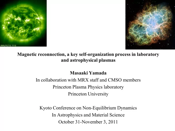 magnetic reconnection a key self organization process in