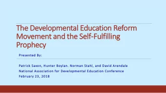 The D  e Devel  elop  opmen  ental E  Education  on R  Reform  Movement a  t and t  the S  e Sel