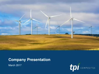 Company Presentation  March 2017  Legal Disclaimer  This presentation contains forward-looking