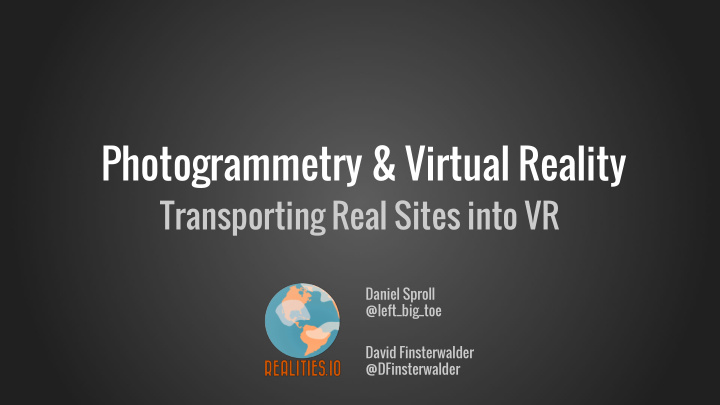 photogrammetry virtual reality