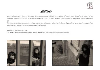 Mli  lisse  sse  A circle of spectators deputes the space for a contemporary sabbath, a