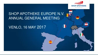 VENLO, 16 MAY 2017  DISCLAIMER.  2  THIS PRESENTATION AND ITS CONTENTS ARE NOT FOR RELEASE,