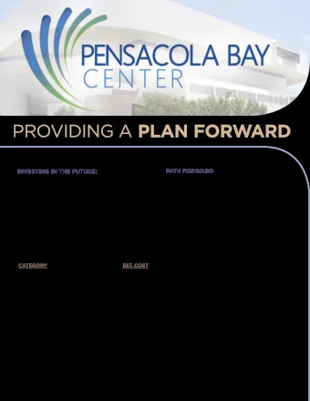 PROVIDING A PLAN FORWARD  PATH FORWARD  INVESTING IN THE FUTURE:  Pensacola Bay Center has
