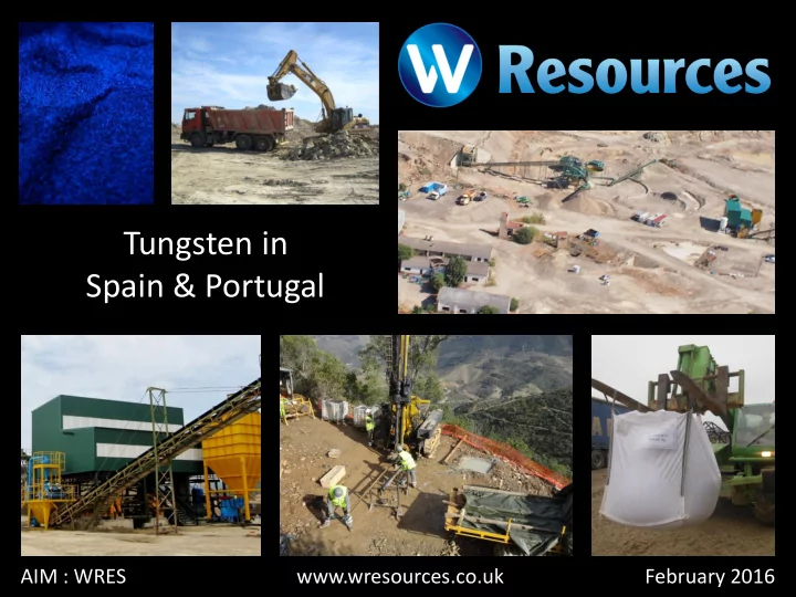 tungsten in spain portugal