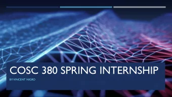 COSC 380 SPRING INTERNSHIP  BY: VINCENT NIGRO  OMNI TECHNOLOGY PROFESSIONALS, INC.  Who is Team