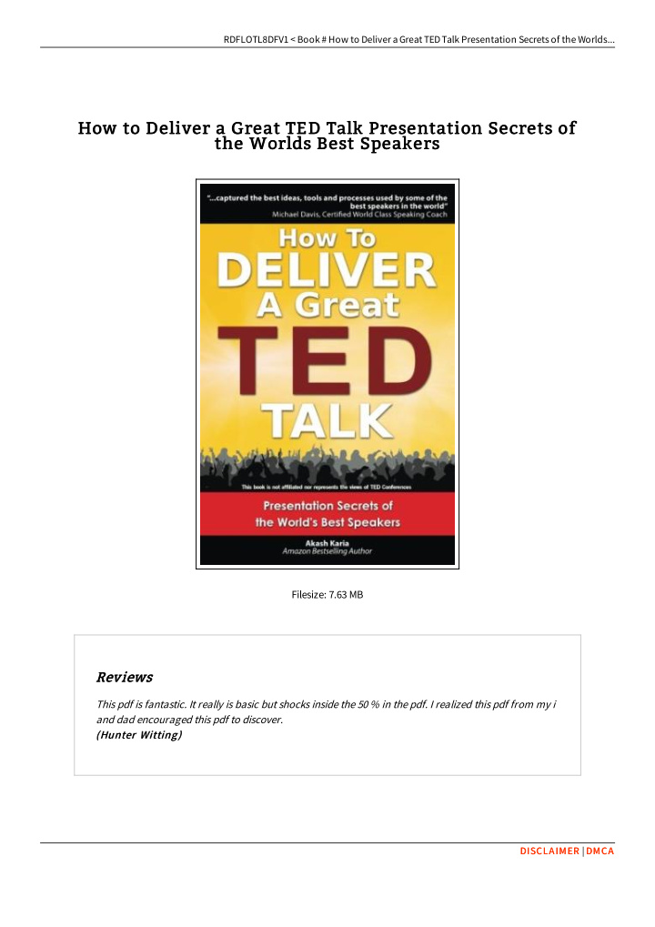 how to deliver a great ted talk presentation secrets of