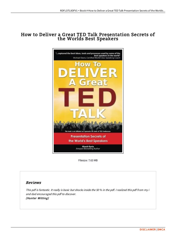 how to deliver a great ted talk presentation secrets of