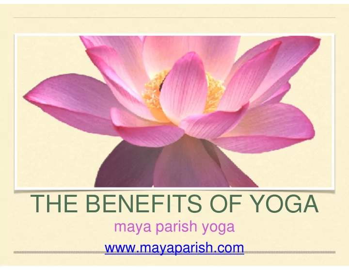 the benefits of yoga