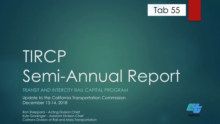 tircp semi annual report