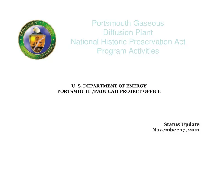 portsmouth gaseous diffusion plant national historic