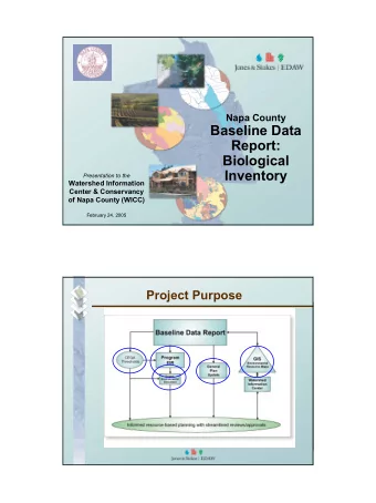 Baseline Data  Report:  Biological  Inventory  Presentation to the  Watershed Information  Center