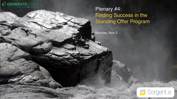 plenary 4 finding success in the standing offer program