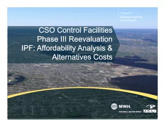 Narragansett Bay  Commission  23 October 2014  Affordability analysis  Alternatives costs