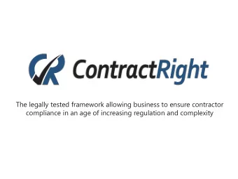 The legally tested framework allowing business to ensure contractor  compliance in an age of