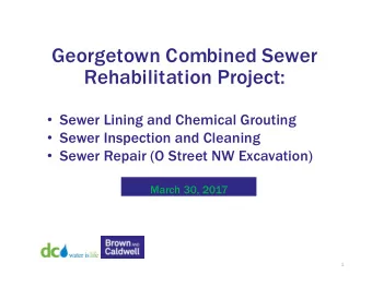 Georgetown Combined Sewer  Rehabilitation Project:  Sewer Lining and Chemical Grouting  Sewer