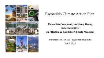 Escondido Climate Action Plan  Escondido Community Advisory Group  Sub-Committee  on Effective