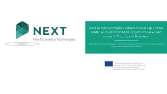 Local peoples perceptions about mineral exploration.  Tentative results from NEXT-project