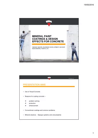 MINERAL PAINT  COATINGS &amp; DESIGN  EFFECTS FOR CONCRETE  HANNAH MAIDEN, BUSINESS DEVELOPMENT