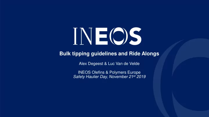 bulk tipping guidelines and ride alongs