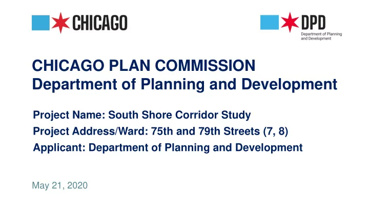 chicago plan commission department of planning and