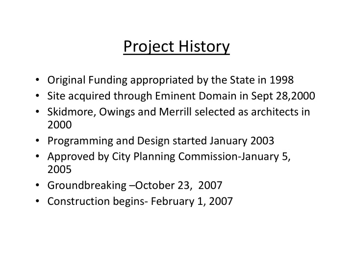 project history